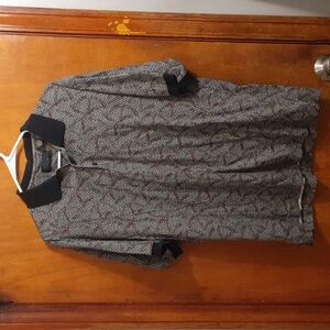 Axis Men's Gigham Abstract Print Short Sleeve Polo Shirt Size Large